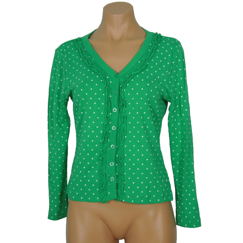 2 A TEE Cardigan Top PM Petites Womens Polka Dot V-Neck